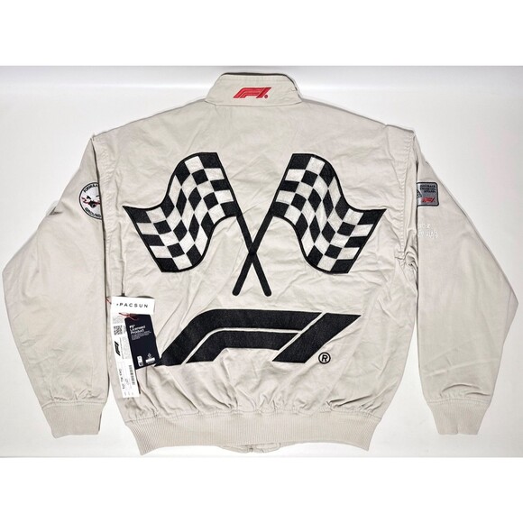 NWT $150 F1 Formula 1 x PacSun Ground Effect Racing Jacket 2024 Cream Men Size M - Picture 5 of 16